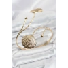 Pazu Bileklik Gold Renk Pirinç Deniz Kabuğu Model TJ-BB8567