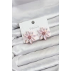 Pembe Renk Kristal Taşlı Lotus Çiçek Model Kadın Küpe TJ-BKP11923