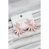 Pembe Renk Kristal Taşlı Lotus Model Kadın Küpe TJ-BKP11915