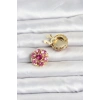 Pembe Zirkon Taşlı Düğme veya Manşet Broşu TJ-BR485
