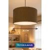 Tütün Kahve Kumaş Başlıklı Sarkıt Avize 35 CM