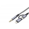 Type-C + Lightning To 3.5 Mm Ses Kablosu - Siyah GJ-027
