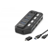 Usb Type-c 3.2 Gen1 Anahtarlı Hub 7 Port 5 Gbps Siyah U332