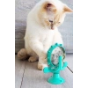 Kedi Oyuncağı Vantuz Tabanlı Zilli İnteraktif Döner Yapılı Mama Kaplı Eğlenceli Eğitici Renkli