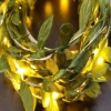 Işık Yılbaşı Aydınlatma Yapraklı Metre Peri LED Pil İle Çalışan