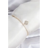 Yonca Model Zirkon Taşlı Gold Renk Asansörlü Su Yolu Bileklik TJ-BB8244