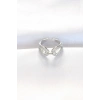 Zirkon Taşlı Silver Renk Ayarlanabilir Yüzük TJ-BYK3108