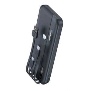 Kablosuz Şarj Powerbank 10000 MAh Micro Type C USB Lightning 4 Kablolu Hızlı