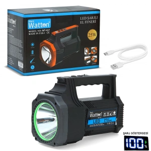 25W LED Şarjlı El Feneri – Kamp, ve Acil Durum için Güçlü Aydınlatma WT-417