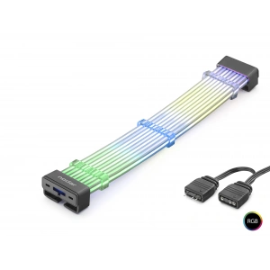 2X8 Pin Argb Pcie Gpu Güç Uzatma Kablosu Bükülebilir 2 Mm 108 Led Siyah ND2813B