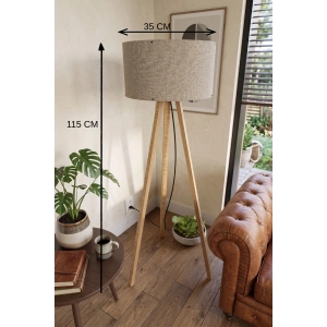 3 Ayaklı Tripod Lambader Vizon Kumaş Başlık