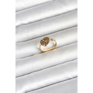 316L Çelik Gold Renk Kalp Model Kadın Yüzük TJ-BYK4172