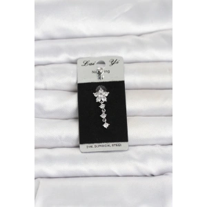 316L Cerrahi Çelik Sallantılı Çiçek Model Göbek Piercing TJ-PR1381