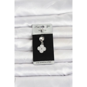 316L Cerrahi Çelik Sallantılı Yonca Model Göbek Piercing TJ-PR1388