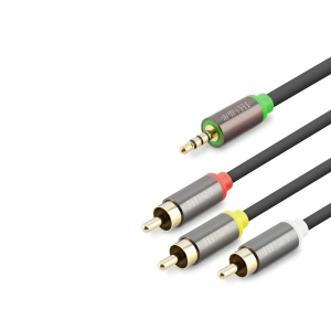 3.5 Mm To 3Rca Kablo 2Lıne Gold 3M Siyah HDX1065