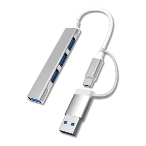 Çoklu Arayüz Adaptörü 4 Port lu Bağlantı İstasyonu Ultra İnce USB Bölücü Type C Tipi Multi USB Çoklayıcı