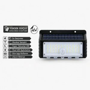 44 Led Güneş Enerjili Hareket Sensörlü LED Duvar Lambası PD672
