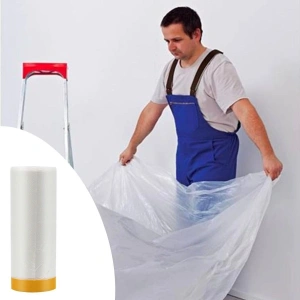 Yapışkanlı Hışır Örtü 280cm Boya Badana Eşya Koruma Hışır Örtüsü X 15 Mt Kendinden