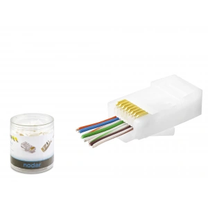 Cat6 Ez Rj45 Konnektör - 100 Adet Beyaz / Özel Plastik Kutulu ND2406