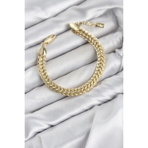 CM Kalın Singapur Model Gold Renk Pirinç Kadın Bileklik TJ-BB8601