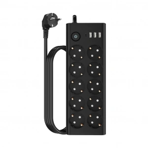 Çoklu Priz 10 lu + 3 USB + 1 Type-C 3680W 16A Anahtarlı Akım Korumalı Uzatma Prizi (2 Metre Kablo) FTR14