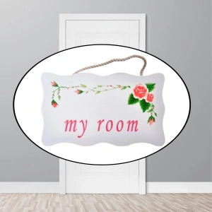 Desenli Kapı Askısı Decotown My Room Benim Odam Dekor Amaçlı Çiçek