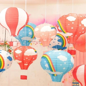 Dilek Feneri Dekor Amaçlı Kağıt Balonu Uçan Balon Renkli