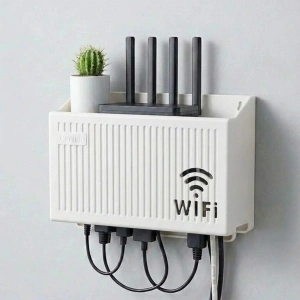 Kablo Düzenleyici Duvar Tipi WiFi Modem Muhafaza Kutusu Router Raf Düzenleyici Beyaz