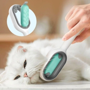 Kedi ve Köpek Kullanımına Uygun Evcil Hayvanlar İçin Tüy Tarama Tarağı İki Yüzeyli Pet Fırçası Nemli