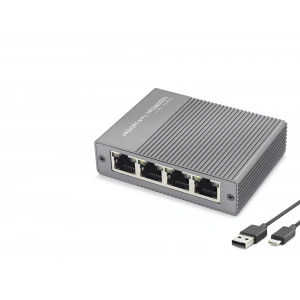 Gigabit Ethernet Switch 5 Port Type C Güç Girişli Gri HDX1414