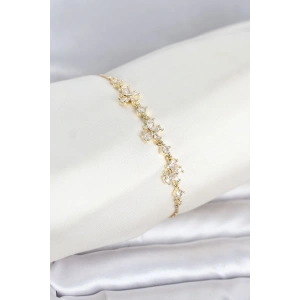 Gold Renk Pirinç Model Asansörlü Model Kadın Bileklik TJ-BB8540