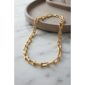 Gold Renk Pirinç Tifani Model Kadın Kolye TJ-BKO11153