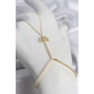 Gold Renk Pirinç Zirkon Taşlı Model Şahmeran TJ-SN769
