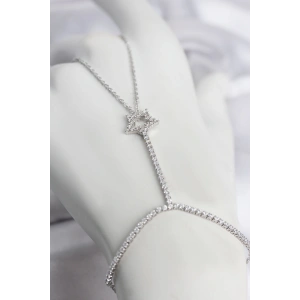 Gümüş Renk Pirinç Zirkon Taşlı Yıldız Model Şahmeran TJ-SN776