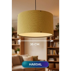 Hardal Kumaş Başlıklı Sarkıt Avize 35 CM