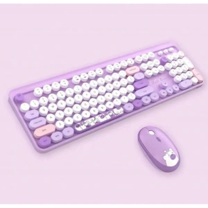 Hello Bear Mor Klavye Mouse Set