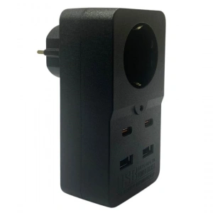 Akım Korumalı Priz 1 Priz 2 USB ve 2 Type C Girişli Isıya Dayanıklı