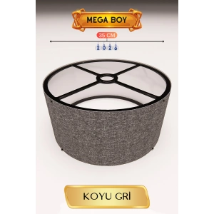 Koyu Gri Lambader Başlığı 35 CM Mega Boy