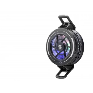Manyetik Klipsli Telefon Soğutucu Fan Rgb Isı Göstergeli Siyah SL70
