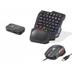 Mobil Oyun Klavye Mouse Dönüştürücü Seti Rgb Siyah K191