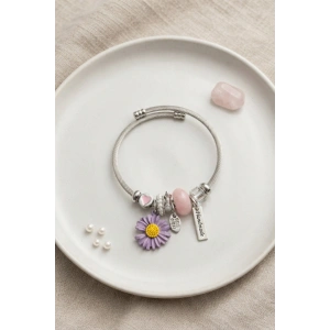 Mor Papatya Charmlı Bileklik TJ-BB8822
