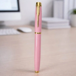 Premium Pembe Metal Roller Kalem