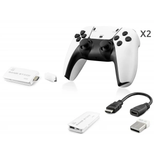 Retro Oyun Stick Hdmi Çift Gamepad Seti 2.4G Kablosuz - Beyaz HD330