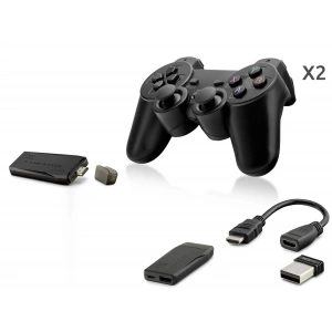 Retro Oyun Stick Hdmi Çift Gamepad Seti 2.4G Kablosuz - Siyah HD327
