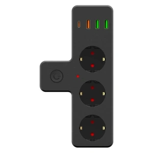 Priz Model 3397 3 Adet 1 Adet 20w Termal Akım Korumalı Soket USB ve Type C Girişli