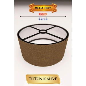 Tütün Kahve Lambader Başlığı 35 CM Mega Boy