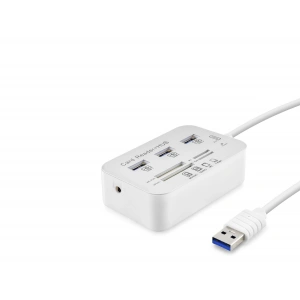 Usb 3.0 Hub Kart Okuyucu 7 Port 5 Gbps Beyaz HDX7028