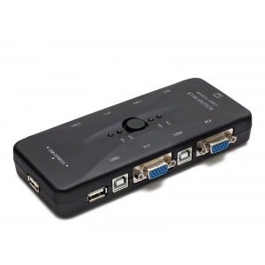 Vga Usb Kvm Swıtch 4 In 1 Out + 4 Port Usb Console - Sıyah HD230