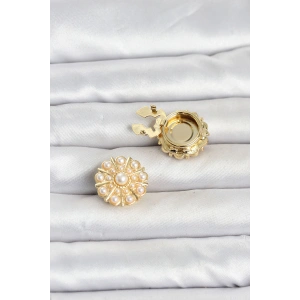 Vintage Model Gold Renk Düğme veya Manşet Broşu TJ-BR486