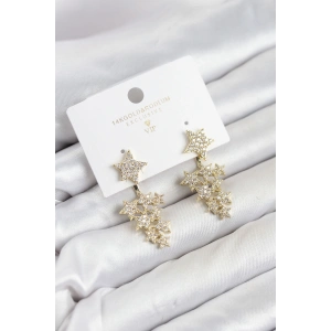 Yıldız Model Gold Renk Zirkon Taşlı Küpe TJ-BKP11891